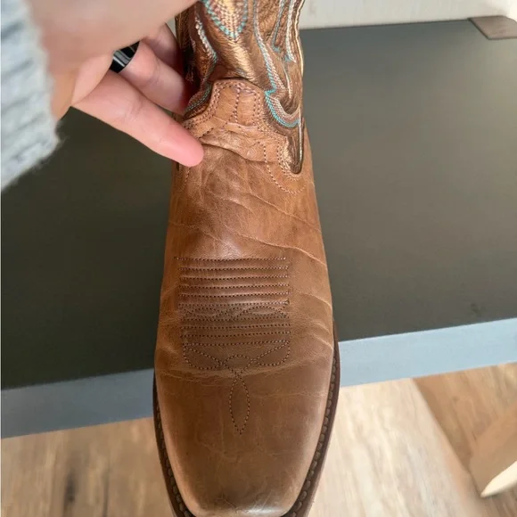 TECOVAS Brown Western Leather Boots size 7 - Picture 12 of 16